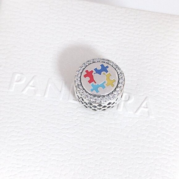 Pandora Autism Awareness Puzzle Charm Bead S925 Silver with box - Picture 3 of 8